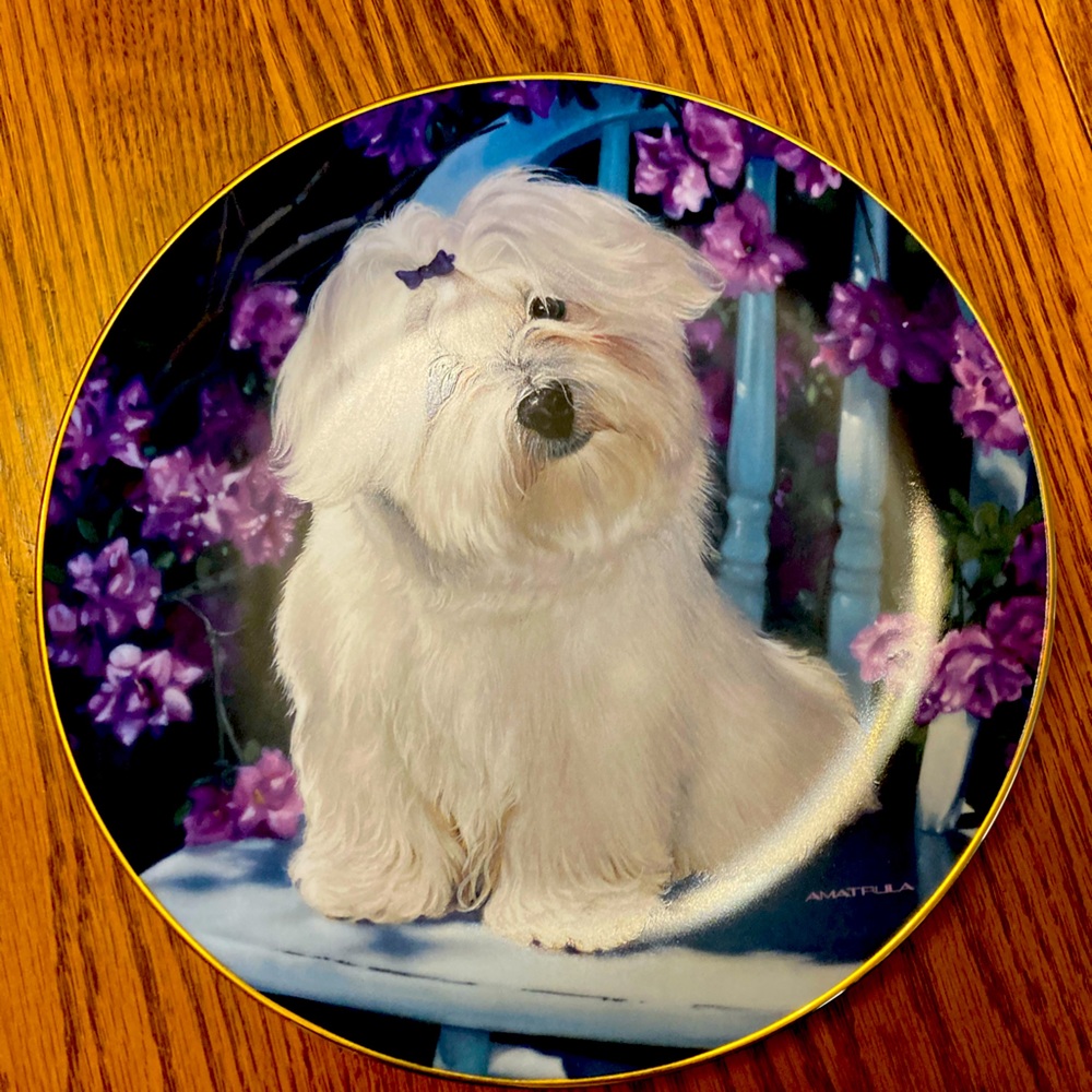 Danbury Mint Maltese Limited Edition Collectible Plate